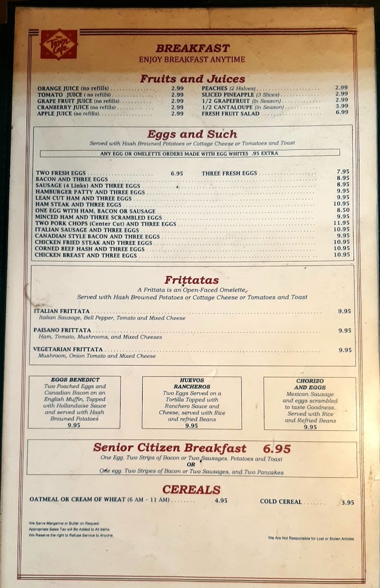 The Town Cafe Menu - Image 2