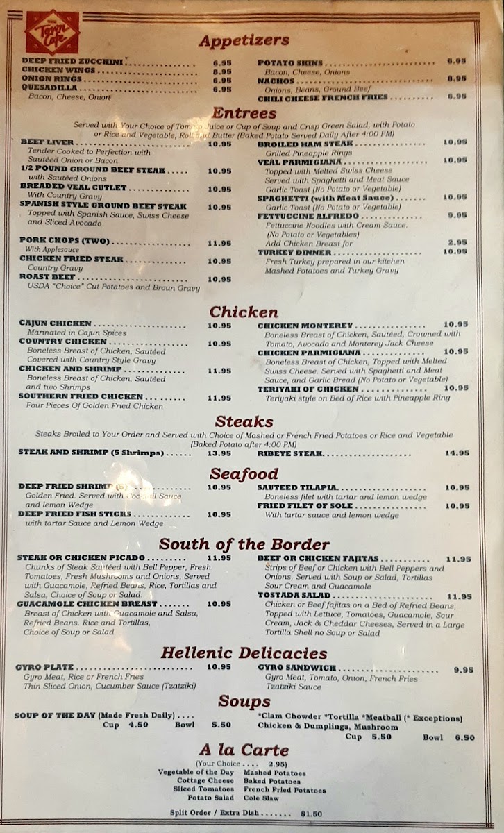 The Town Cafe Menu - Image 4