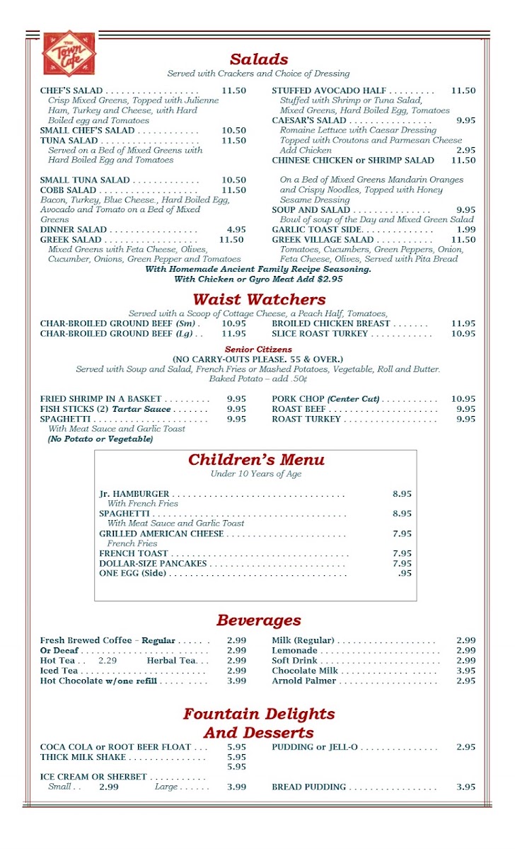 The Town Cafe Menu - Image 5